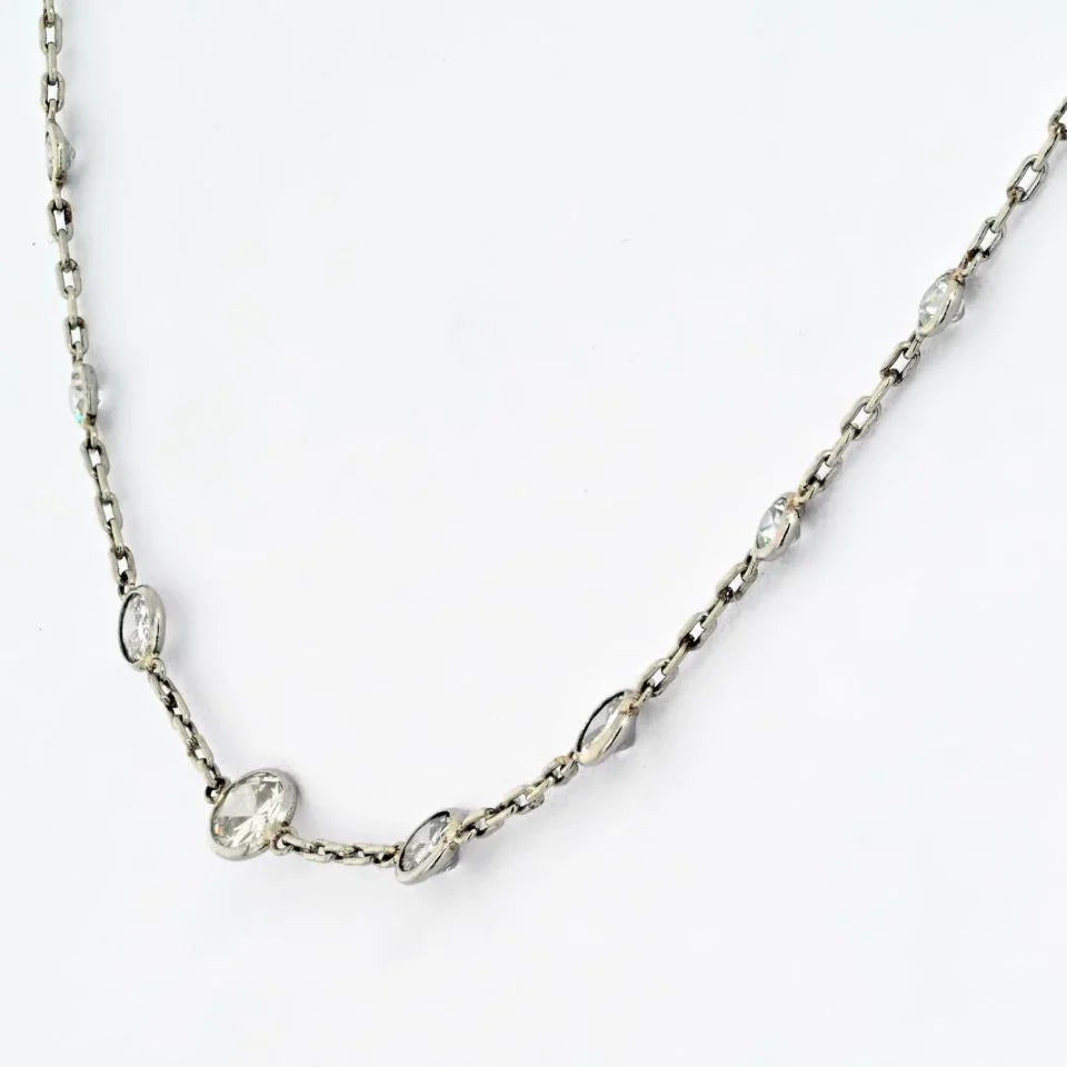 Platinum 4.18cts Diamonds by the Yard Necklace - The Back Vault