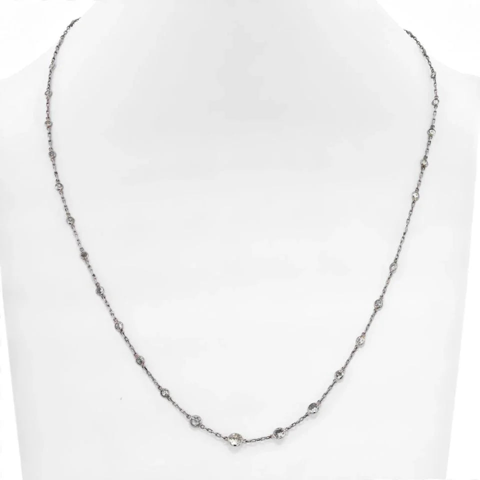 Platinum 4.18cts Diamonds by the Yard Necklace - The Back Vault