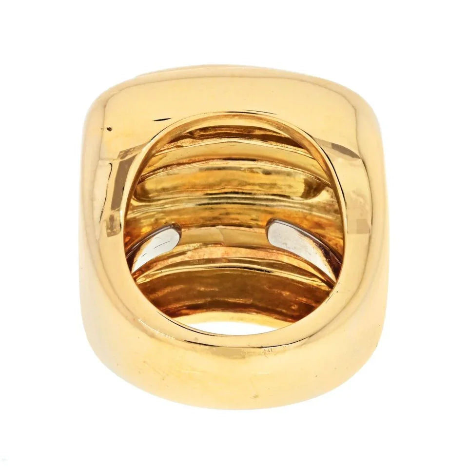 David Webb 18K Yellow Gold Three Section High Polished Ring - The Back Vault
