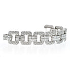 18K White Gold 30 Carat Round And Baguette Link Bracelet - The Back Vault