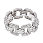 18K White Gold 30 Carat Round And Baguette Link Bracelet - The Back Vault