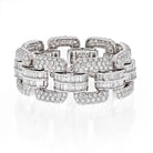 18K White Gold 30 Carat Round And Baguette Link Bracelet - The Back Vault