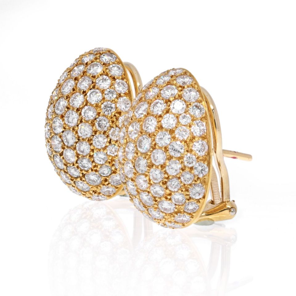 VAN CLEEF & ARPELS, A pair of yellow gold and diamond earrings