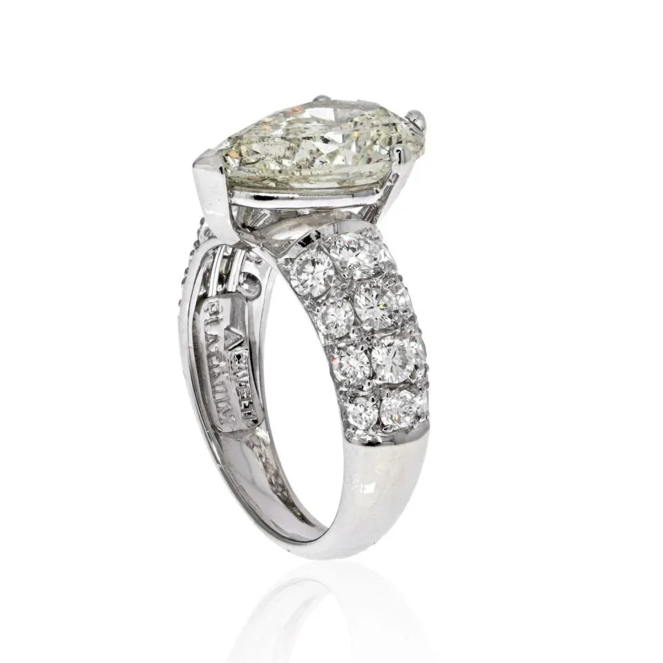 3.63 Carat Pear Cut Diamond Engagement Ring - The Back Vault