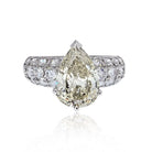 3.63 Carat Pear Cut Diamond Engagement Ring - The Back Vault