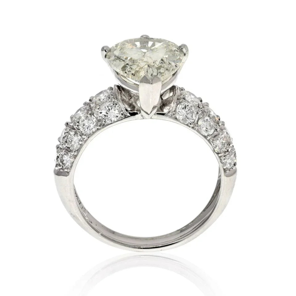 3.63 Carat Pear Cut Diamond Engagement Ring - The Back Vault