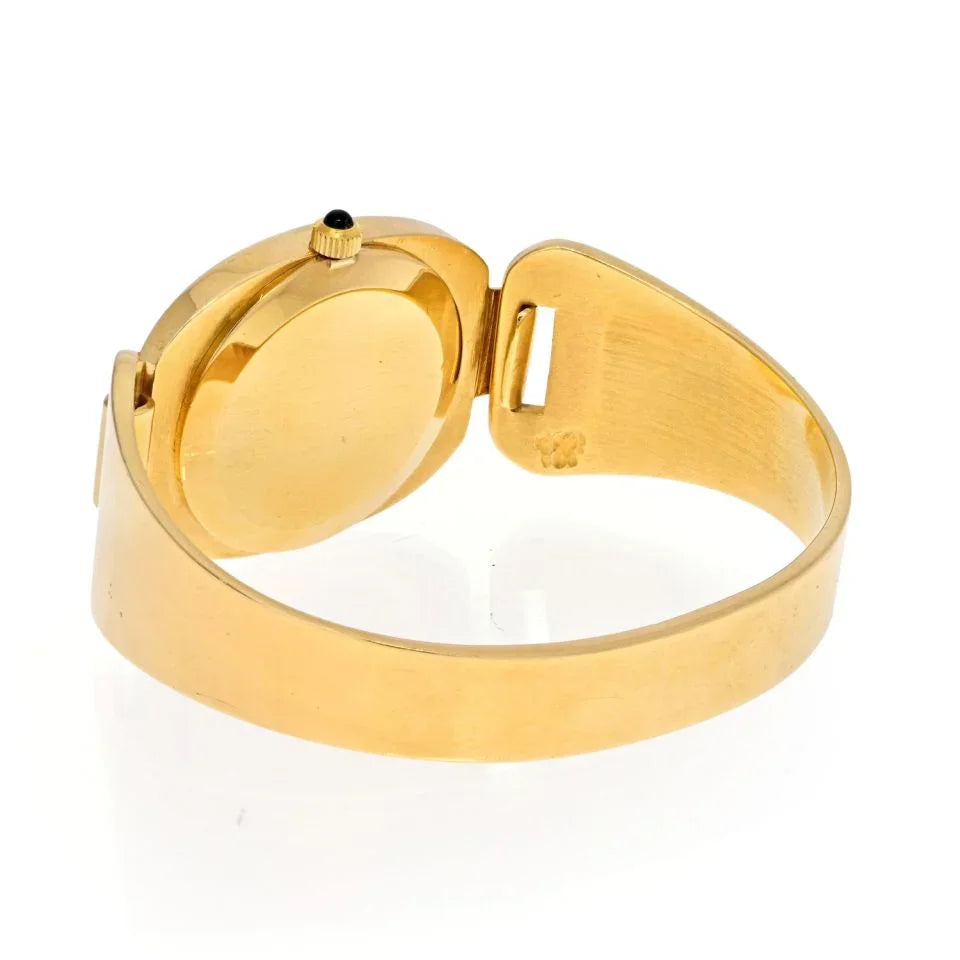 Corum 18K Yellow Gold Oval Blue Dial Wrist Women Watch - The Back Vault