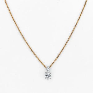 Verdura Platinum & 18K Yellow Gold 2.51 Carat D VS1 Pear Shaped Diamond Necklace