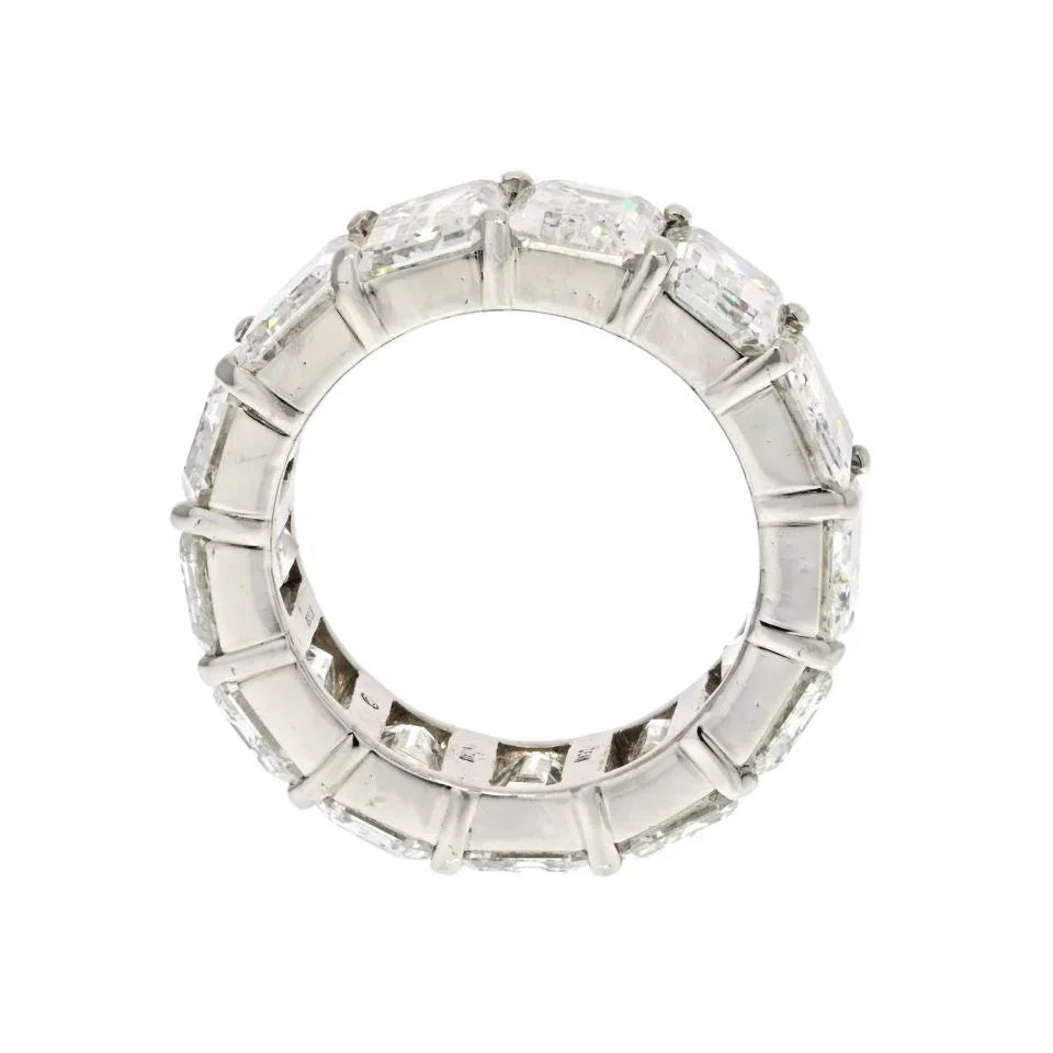 Platinum 13.38cts Emerald Cut Diamond Eternity Eternity Band - The Back Vault