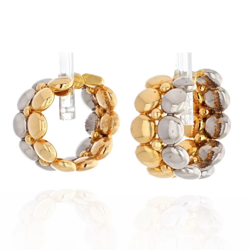 Cartier 18K Two Tone Honeymoon Huggie Earrings - The Back Vault