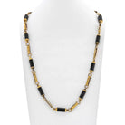 18K Yellow Gold Onyx Link Necklace - The Back Vault