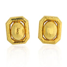 David Webb Platinum & 18K Yellow Gold Articulated Geometrical Ancient World clip On Earrings - The Back Vault
