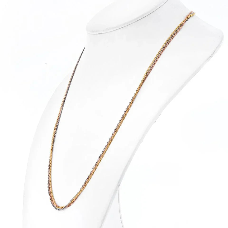 Cartier 18K Tri Color Tricolor Trinity Chain Necklace - The Back Vault