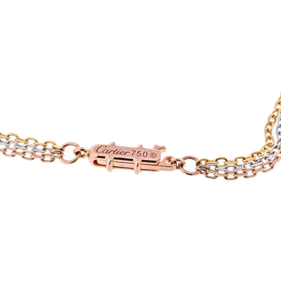 Cartier 18K Tri Color Tricolor Trinity Chain Necklace - The Back Vault