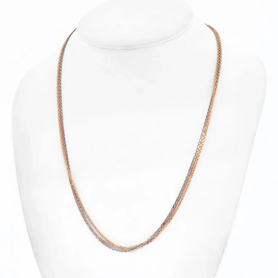 Cartier 18K Tri Color Tricolor Trinity Chain Necklace - The Back Vault
