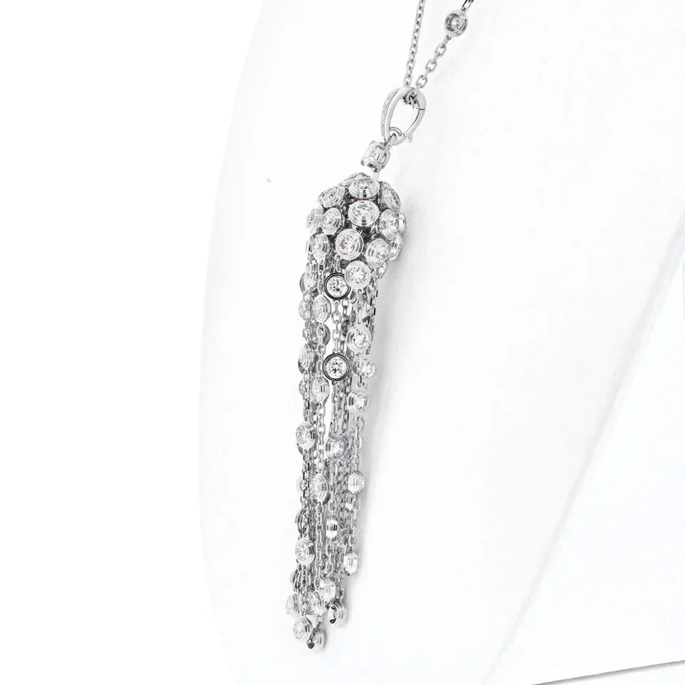 Cartier 18K White Gold L'egers Diamants Spotlight Necklace - The Back Vault