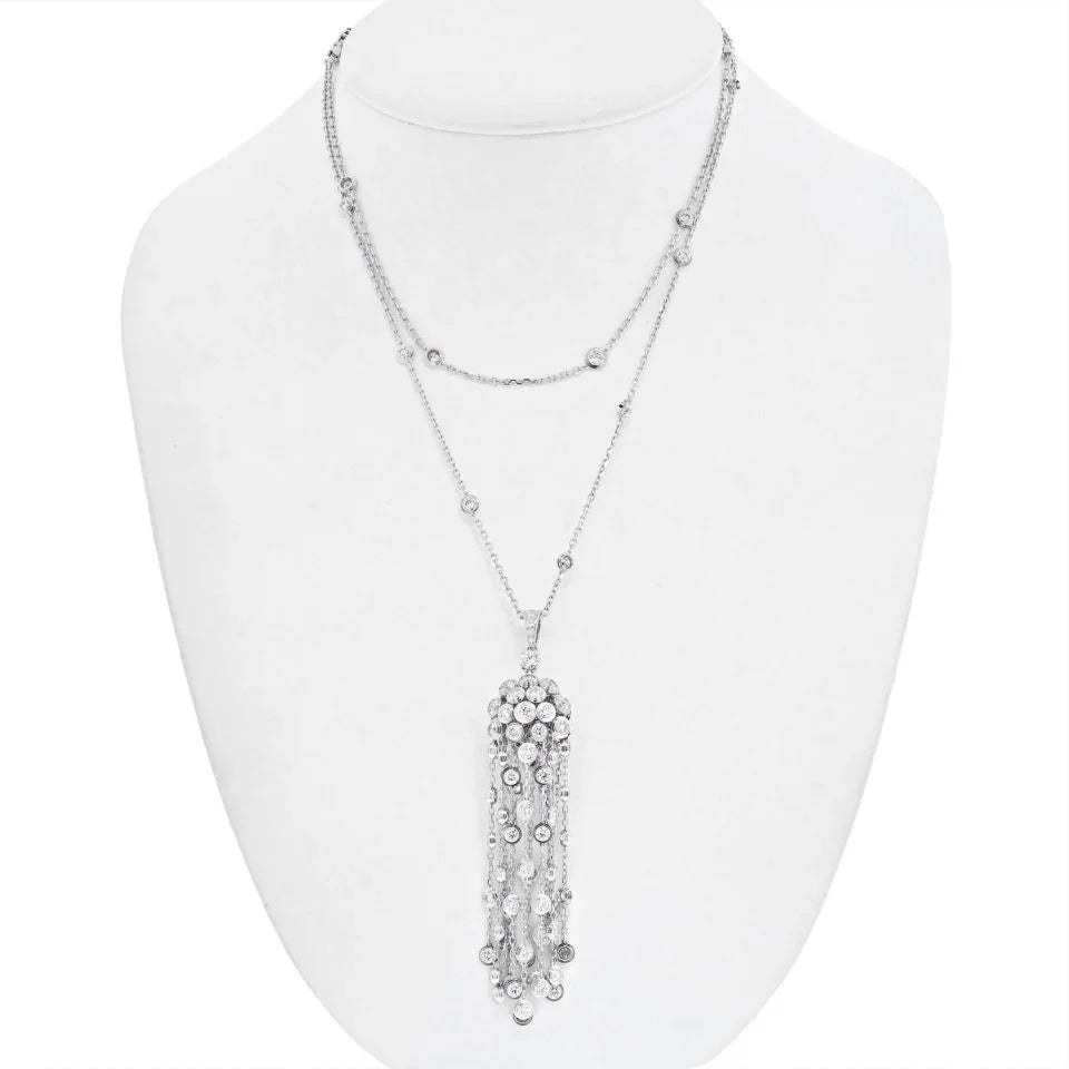 Cartier 18K White Gold L'egers Diamants Spotlight Necklace - The Back Vault