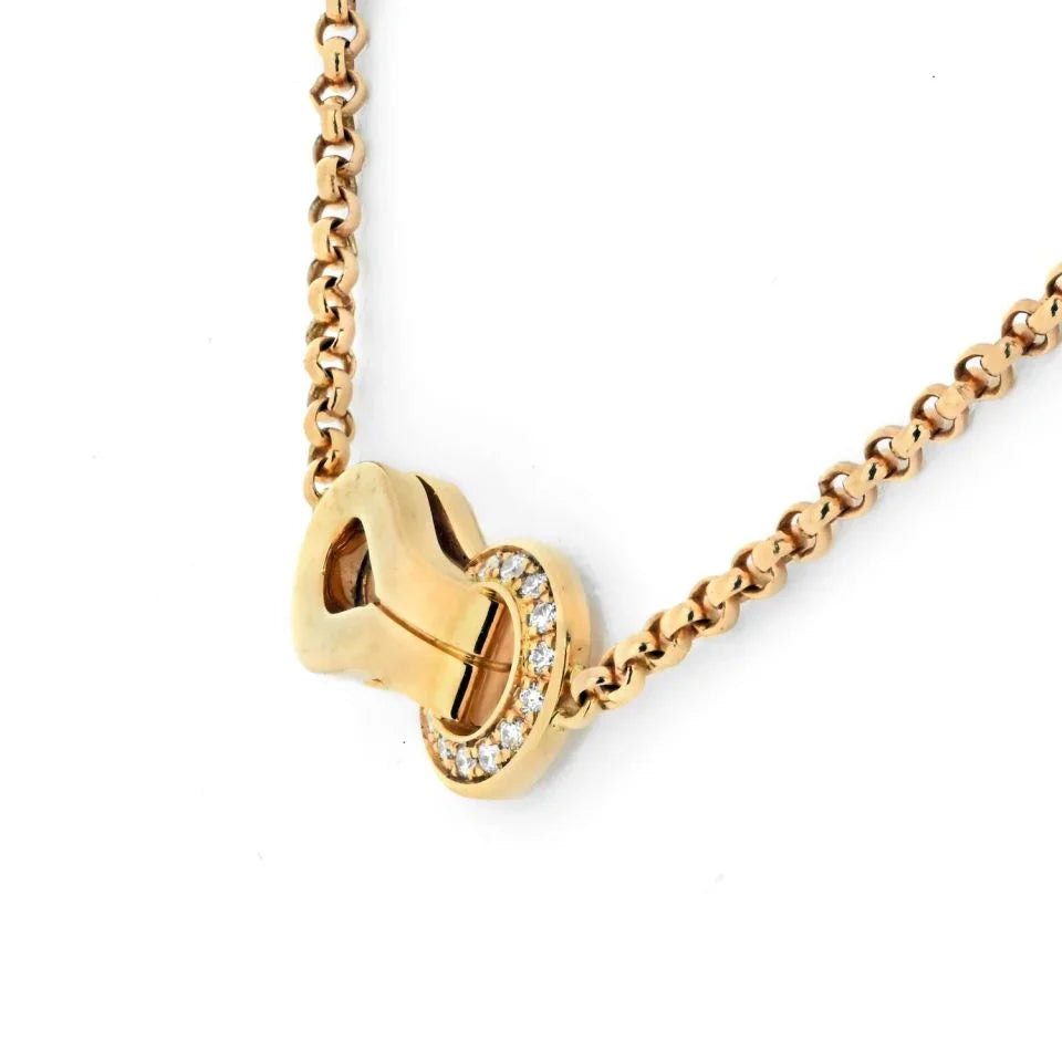 Cartier 18K Rose Gold Agrafe Diamond Necklace - The Back Vault