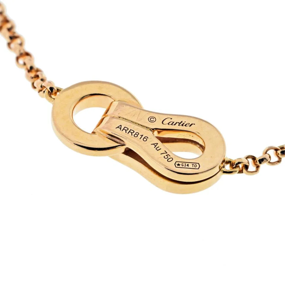 Cartier 18K Rose Gold Agrafe Diamond Necklace - The Back Vault