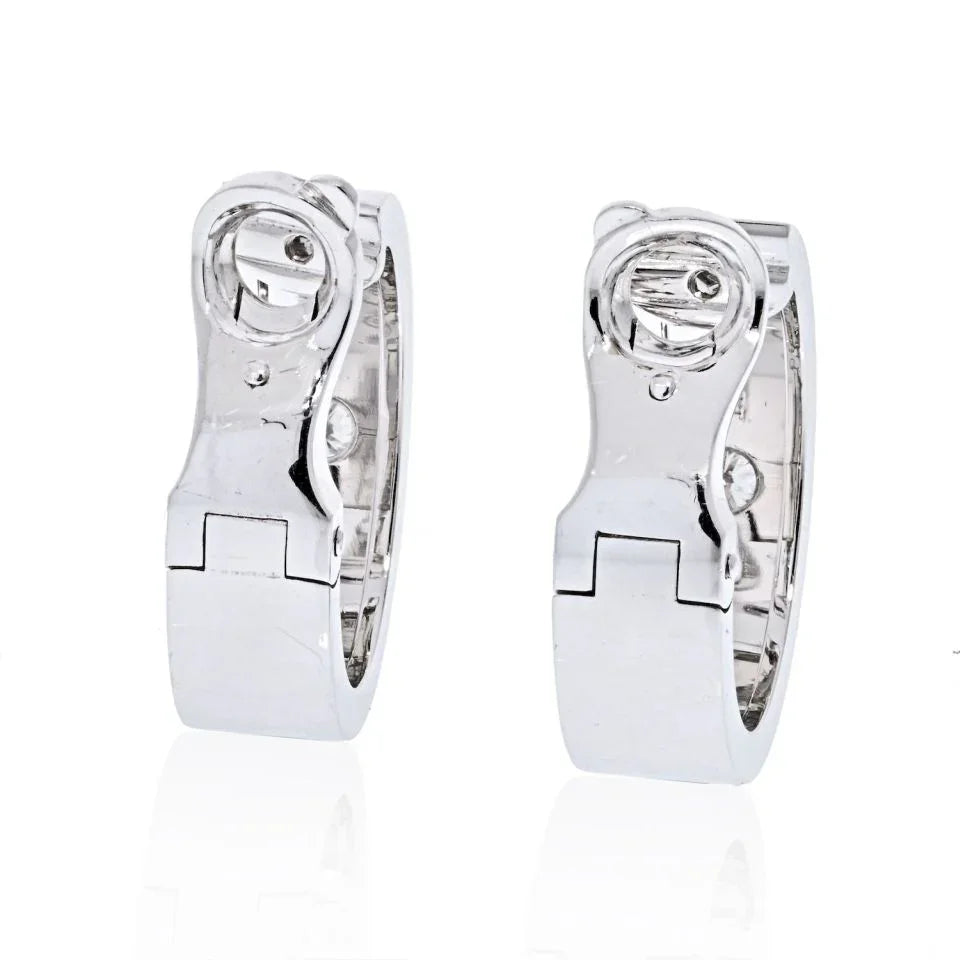 Cartier 18K White Gold Love Diamond Huggie Earrings - The Back Vault