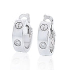 Cartier 18K White Gold Love Diamond Huggie Earrings - The Back Vault