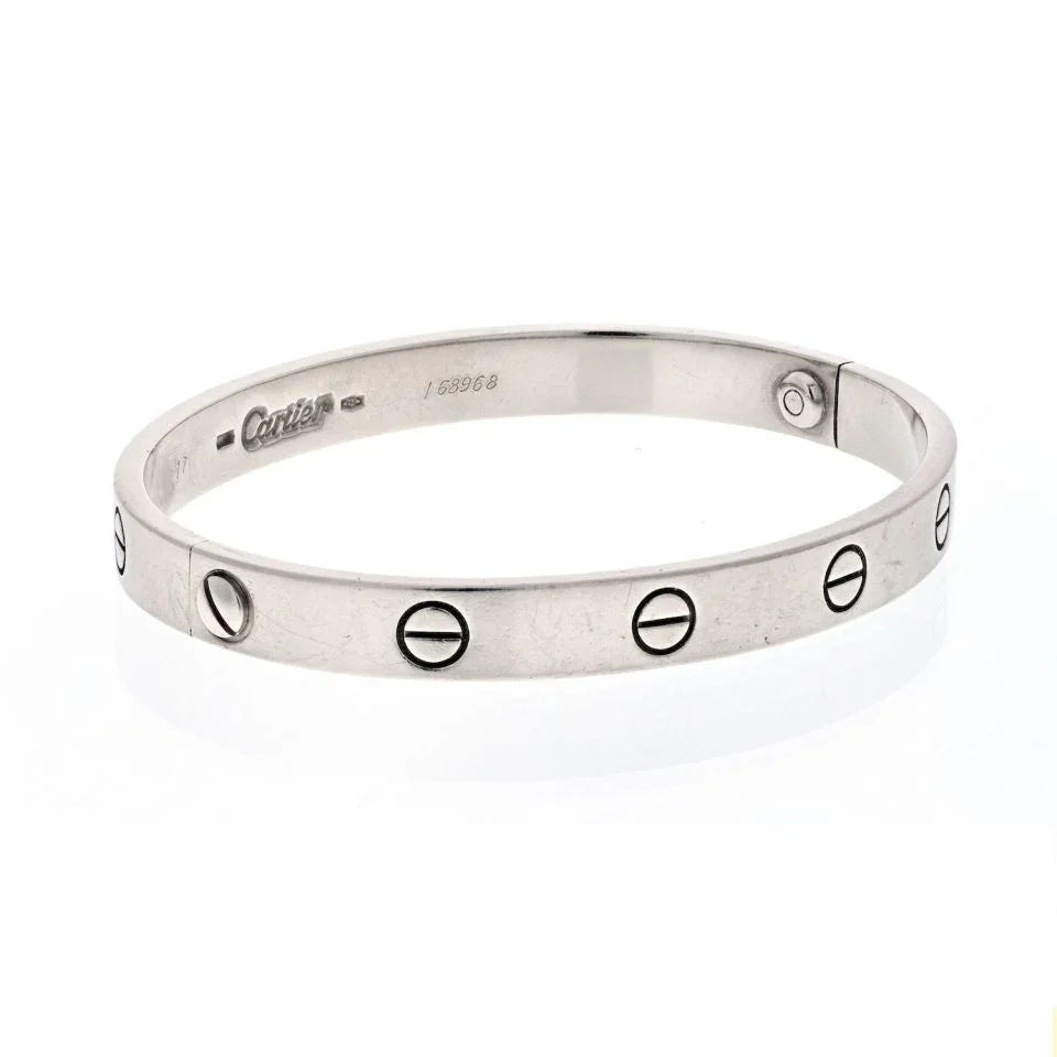 Cartier 18K White Gold 1993 Love Bracelet Size 17 Bracelet - The Back Vault