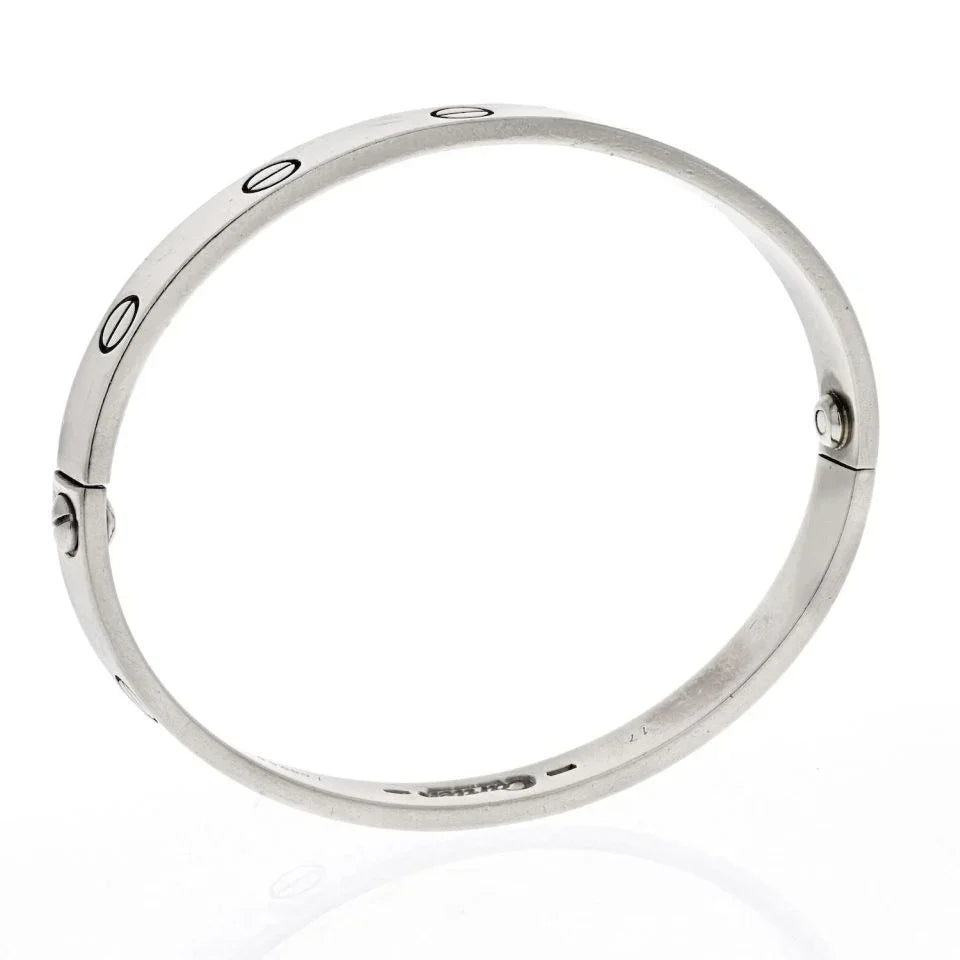 Cartier 18K White Gold 1993 Love Bracelet Size 17 Bracelet - The Back Vault