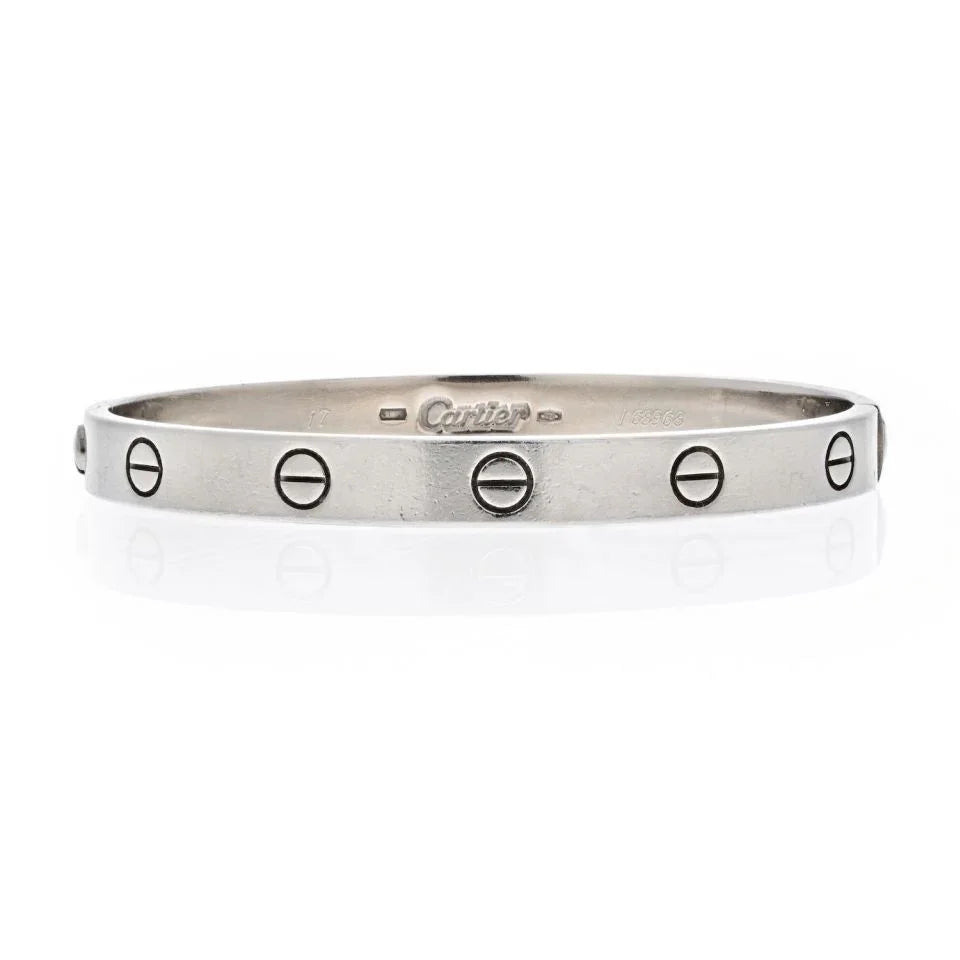 Cartier 18K White Gold 1993 Love Bracelet Size 17 Bracelet – The