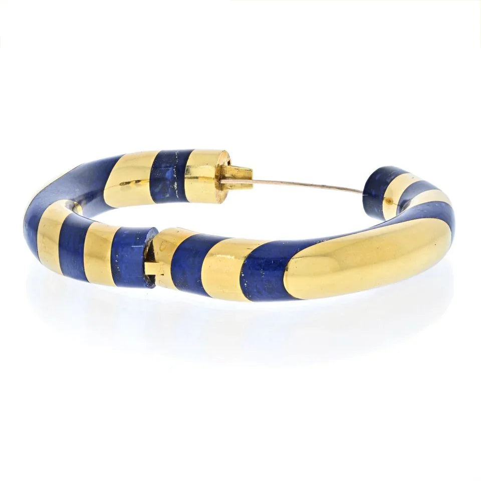 Tiffany & Co. 18K Yellow Gold Blue Lapis Inlay Cummings Bracelet - The Back Vault
