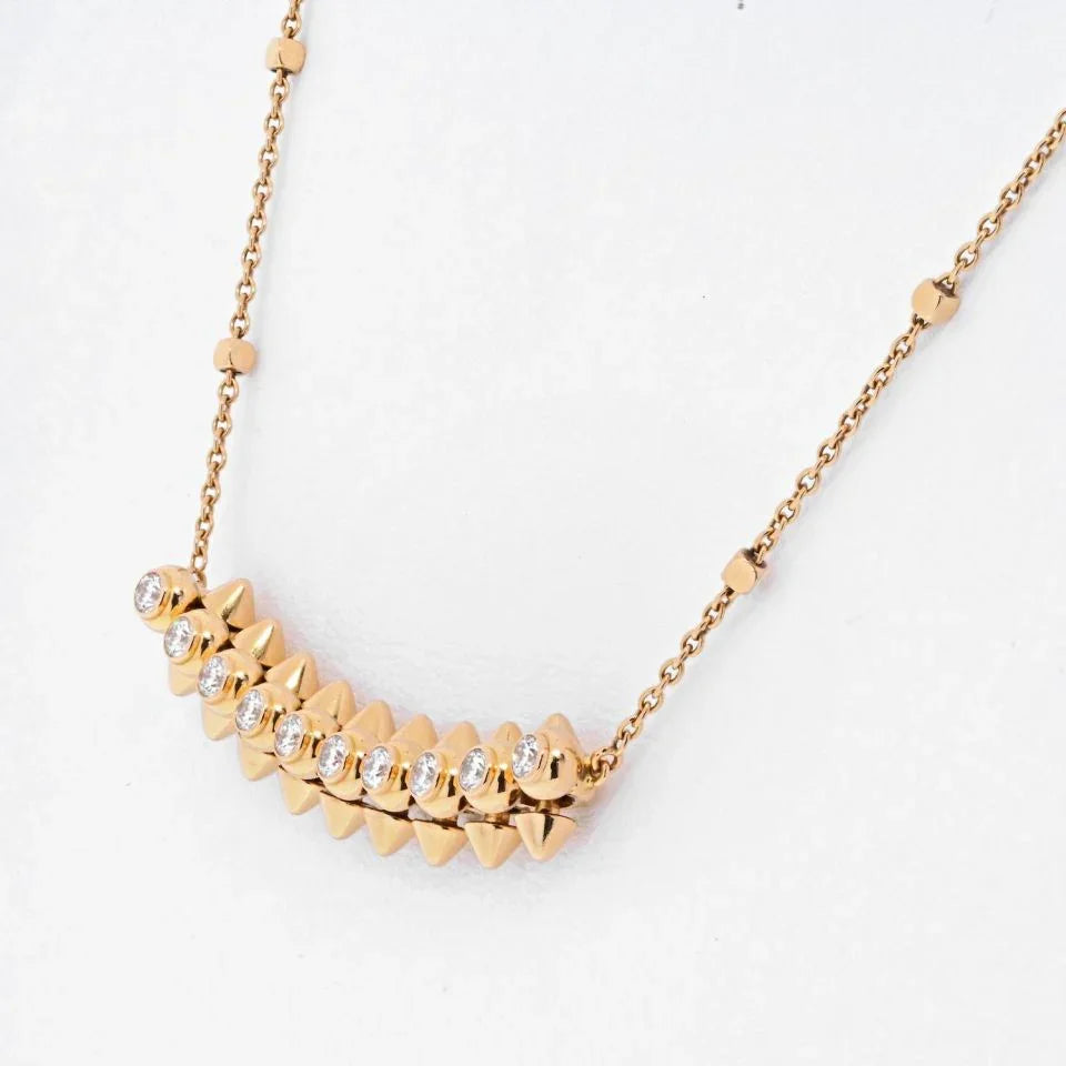 Cartier 18K Yellow Gold Clash Diamond Necklace - The Back Vault