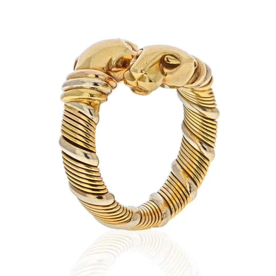 Cartier 18K Yellow Gold Double Headed Cougar SZ51 Ring - The Back Vault