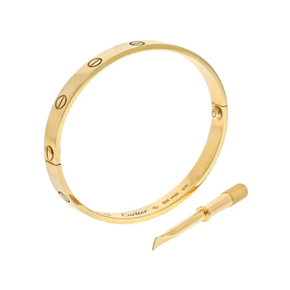 Cartier 18K Yellow Gold Love Original Model Size 18 Bracelet - The Back Vault