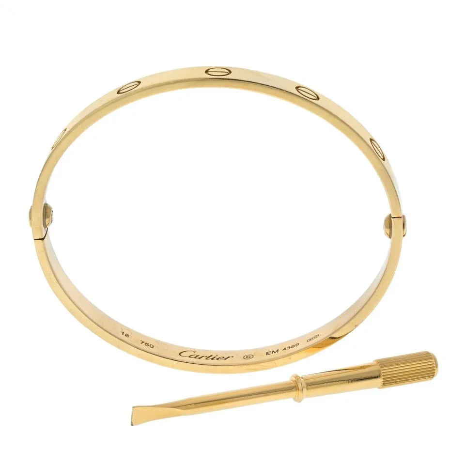 Cartier 18K Yellow Gold Love Original Model Size 18 Bracelet - The Back Vault