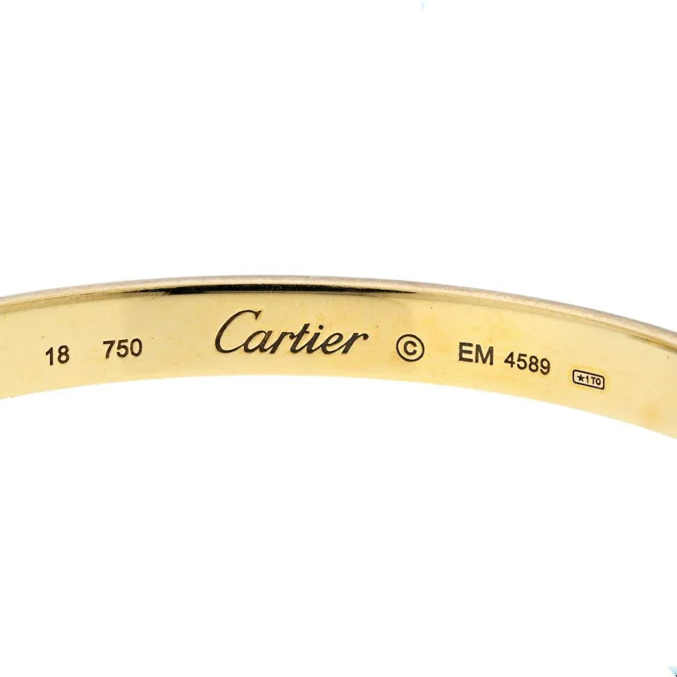 Cartier 18K Yellow Gold Love Original Model Size 18 Bracelet - The Back Vault