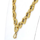 David Webb Platinum & 18K Yellow Gold Hammered Link Twist Chain Necklace - The Back Vault