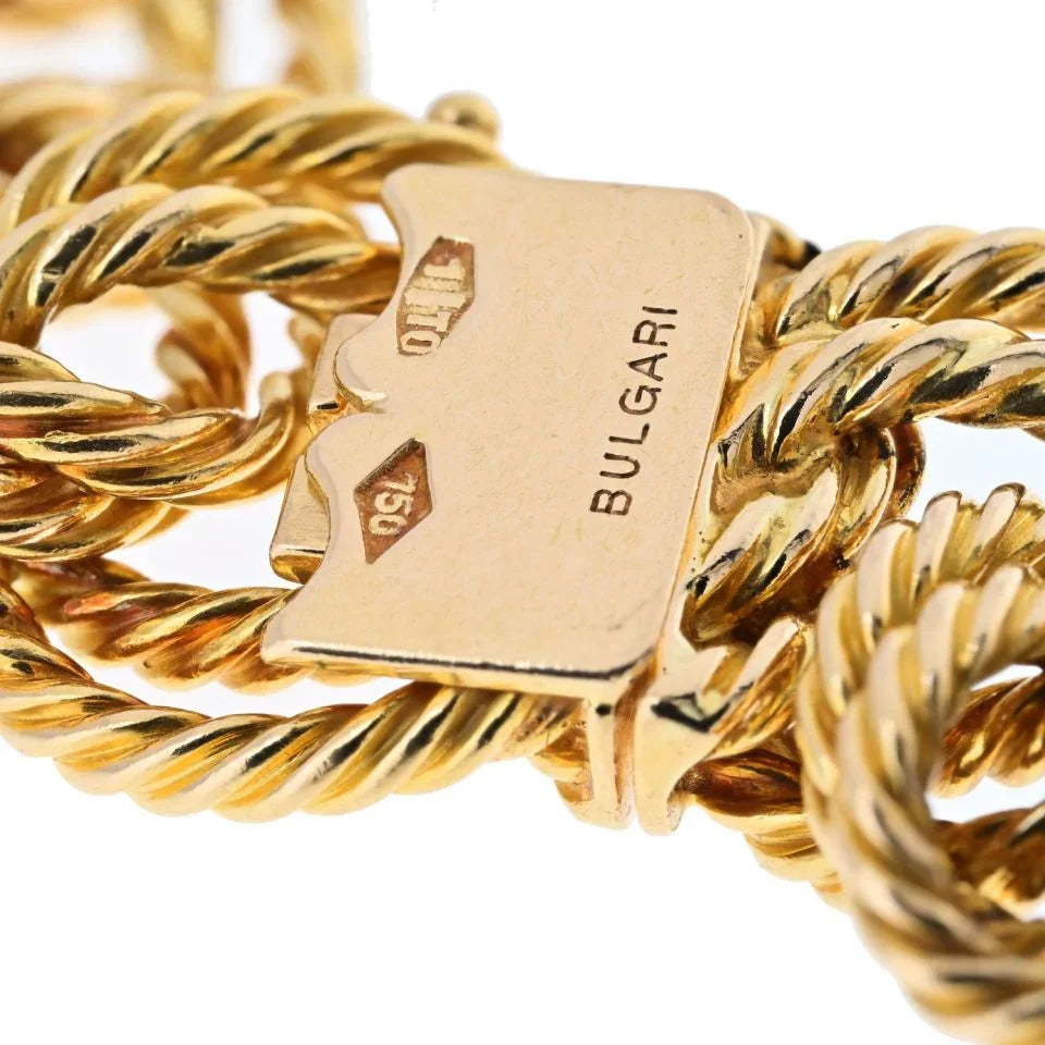 Bvlgari 18K Yellow Gold Round Gold Link Choker Necklace - The Back Vault