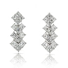 Platinum Asscher Cut 10.25cttw Diamond Earrings - The Back Vault