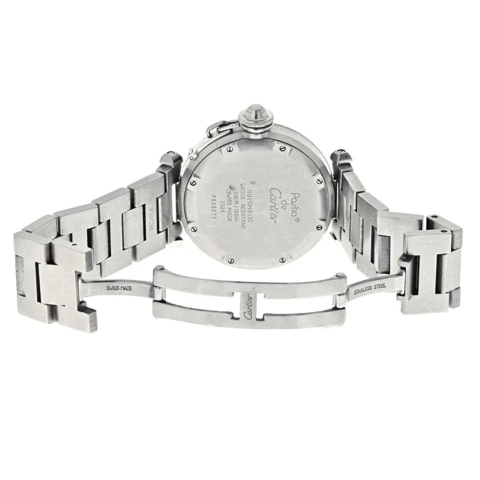 Cartier Stainless Steel Pasha 35mm White Dial Round Women Watch - The Back Vault