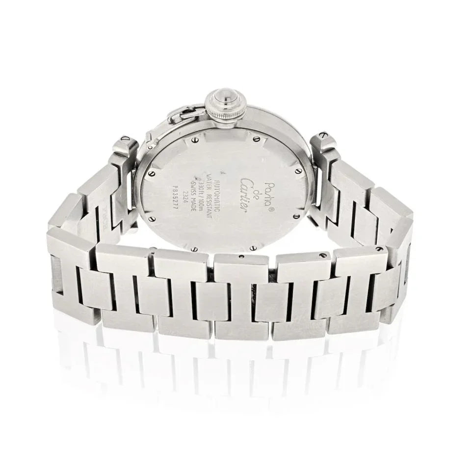 Cartier Stainless Steel Pasha 35mm White Dial Round Women Watch - The Back Vault