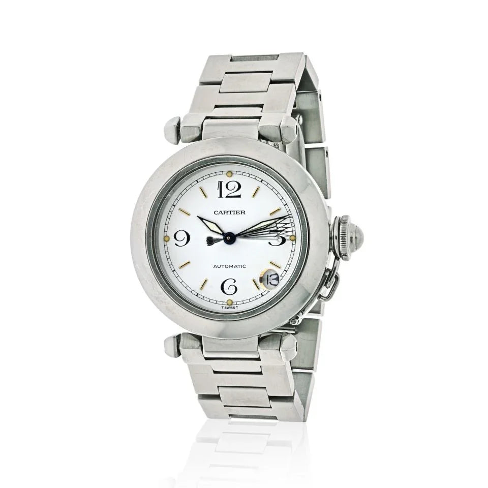 Cartier Stainless Steel Pasha 35mm White Dial Round Women Watch - The Back Vault