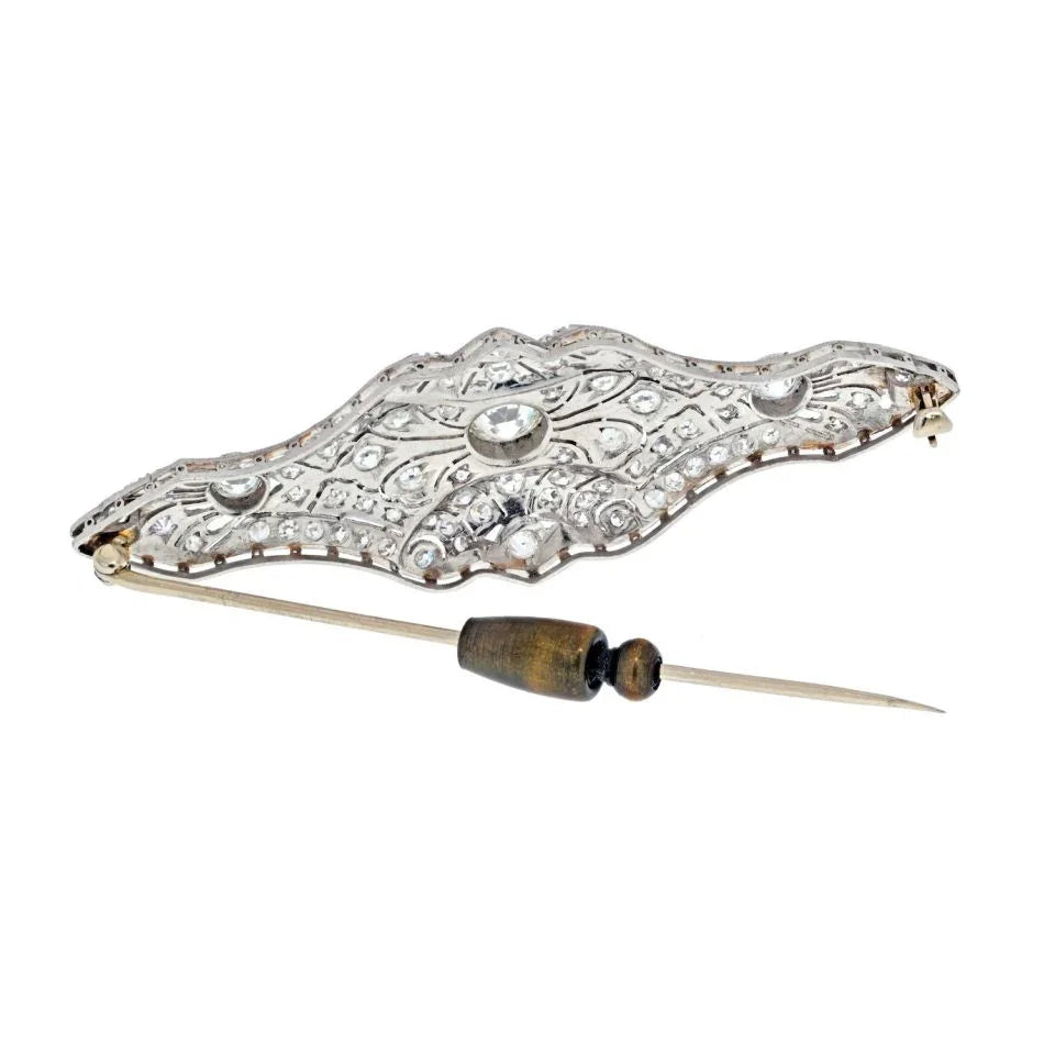 Platinum 5.50cttw Art Deco Diamond Brooch - The Back Vault
