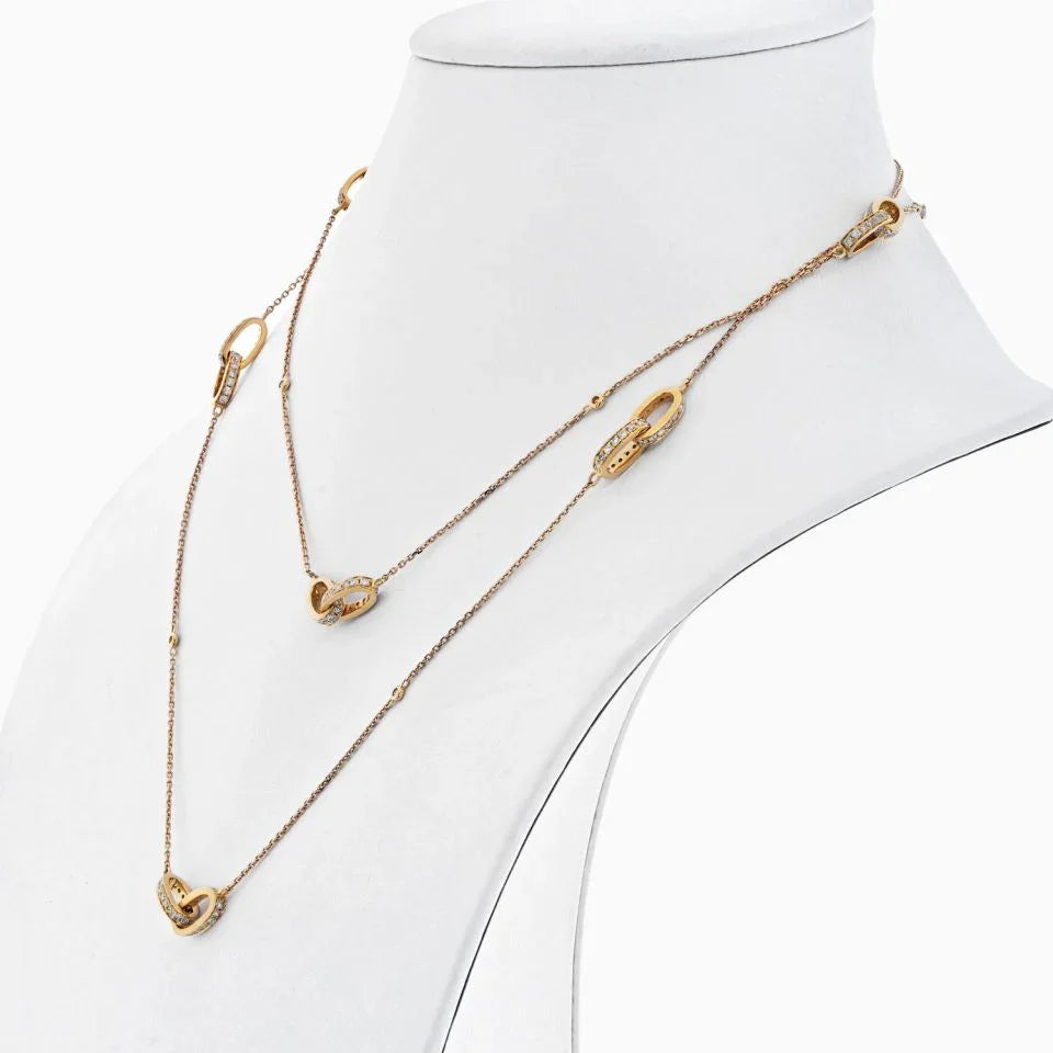 18K Yellow Gold Pave Set Diamond Link Chain 3.75cts Necklace - The Back Vault