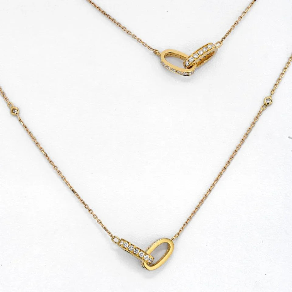 18K Yellow Gold Pave Set Diamond Link Chain 3.75cts Necklace - The Back Vault