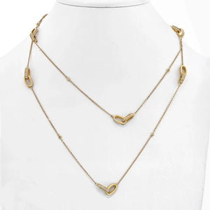 18K Yellow Gold Pave Set Diamond Link Chain 3.75cts Necklace