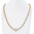 18K Yellow Gold 21 Carats Diamond Link Chain Necklace - The Back Vault