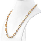 18K Yellow Gold 25 Carats Diamond Link Chain Necklace - The Back Vault