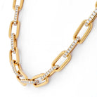 18K Yellow Gold 25 Carats Diamond Link Chain Necklace - The Back Vault