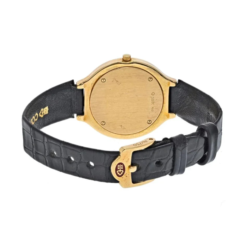 Corum 18K Yellow Gold Vintage Flower Enamel Diamond Women Watch - The Back Vault