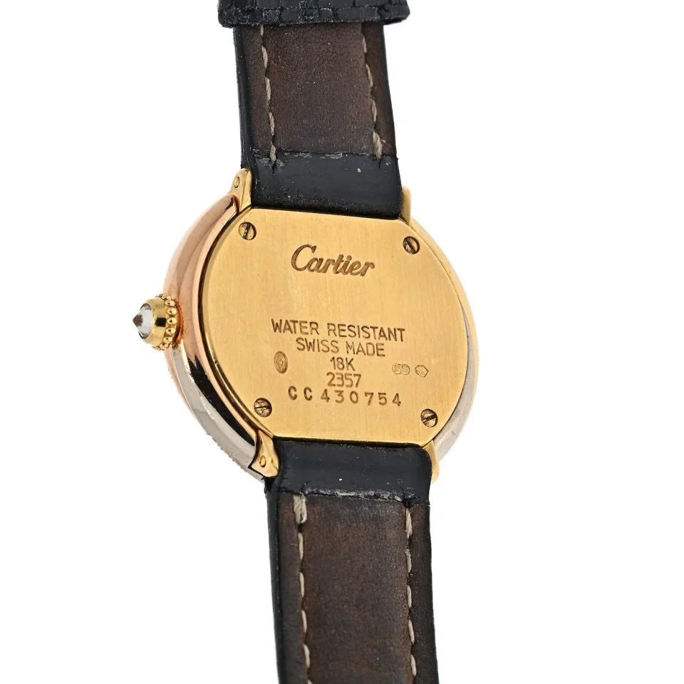 Cartier 18K Trinity All Diamond 26mm Round Dial Leather Strap Women Watch - The Back Vault
