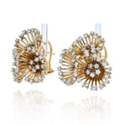 18K Yellow Gold 5.50cts Flower Diamond Spray Earrings - The Back Vault